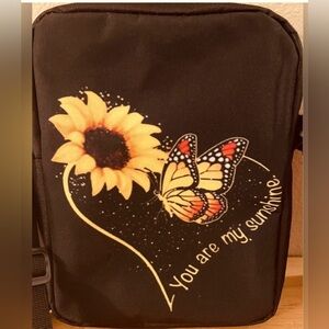 🎶Sunflower Butterfly You Are My Sunshine Lyric Messenger Shoulder Bag Backpack